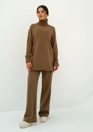 Oudhy - Long brown polo neck sweater