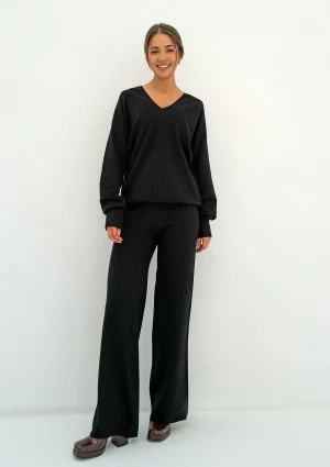 Akari - Black knitted trousers