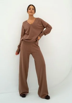 Akari - Cocoa brown knitted sweater