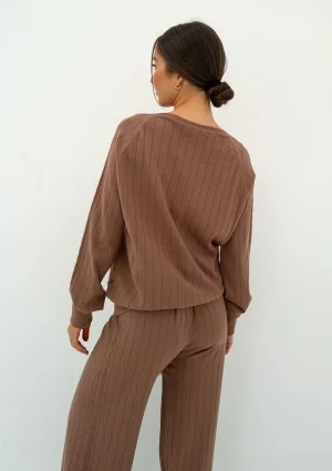 Akari - Cocoa brown knitted sweater