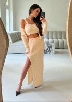 Celine - Krótki top z dzianiny Beige