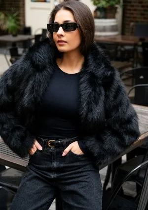 Sene - Black faux fur