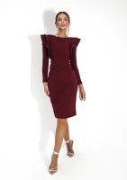 Kyren - Claret midi dress with frills