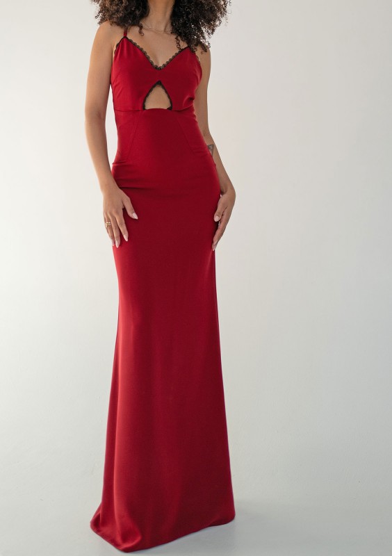 Shani - Claret maxi dress with straps