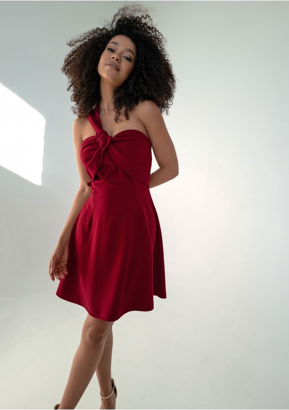 Leia - Red draped mini dress