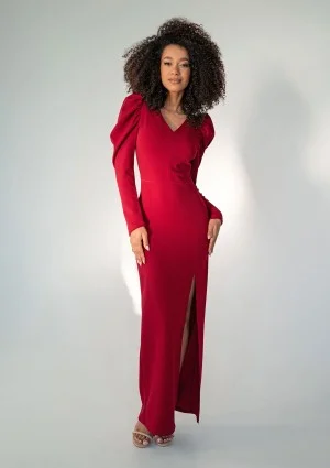 Ayra - Claret maxi evening dress