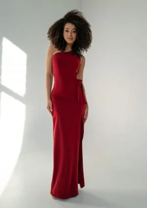 Soraya - Claret maxi evening dress