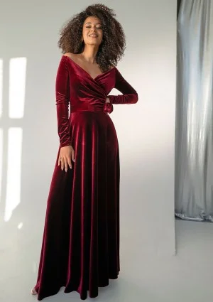 Rosey Velvet - Claret velvet maxi dress