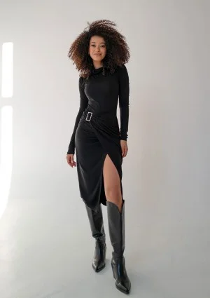 Miya - Black midi dress