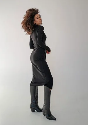 Miya - Black midi dress