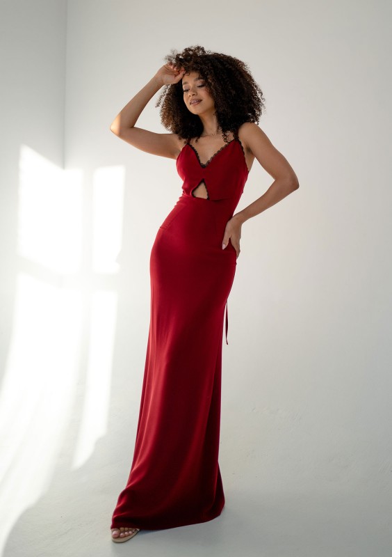 Shani - Claret maxi dress with straps