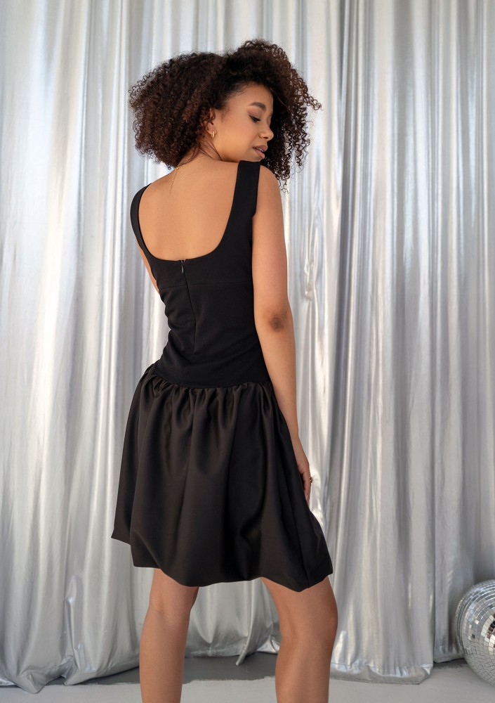 Katie - Black mini bomb dress