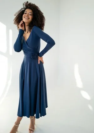 Rosey - Navy blue midi dress