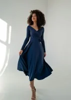 Rosey - Navy blue midi dress