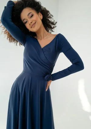 Rosey - Navy blue midi dress