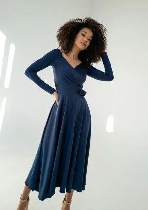 Rosey - Navy blue midi dress