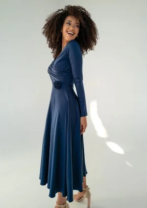 Rosey - Navy blue midi dress