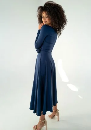 Rosey - Navy blue midi dress