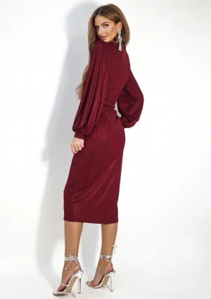 Labelle - Shiny claret midi dress