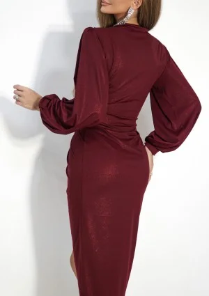 Labelle - Shiny claret midi dress