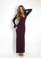 Leyla - Claret knitted maxi dress