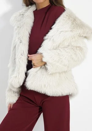 Busca - Ecru faux fur jacket