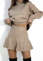 Jesse - Beige knitted mini skirt