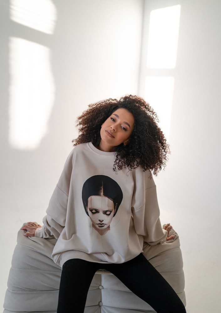 Whey - Coconut sweatshirt "Face"