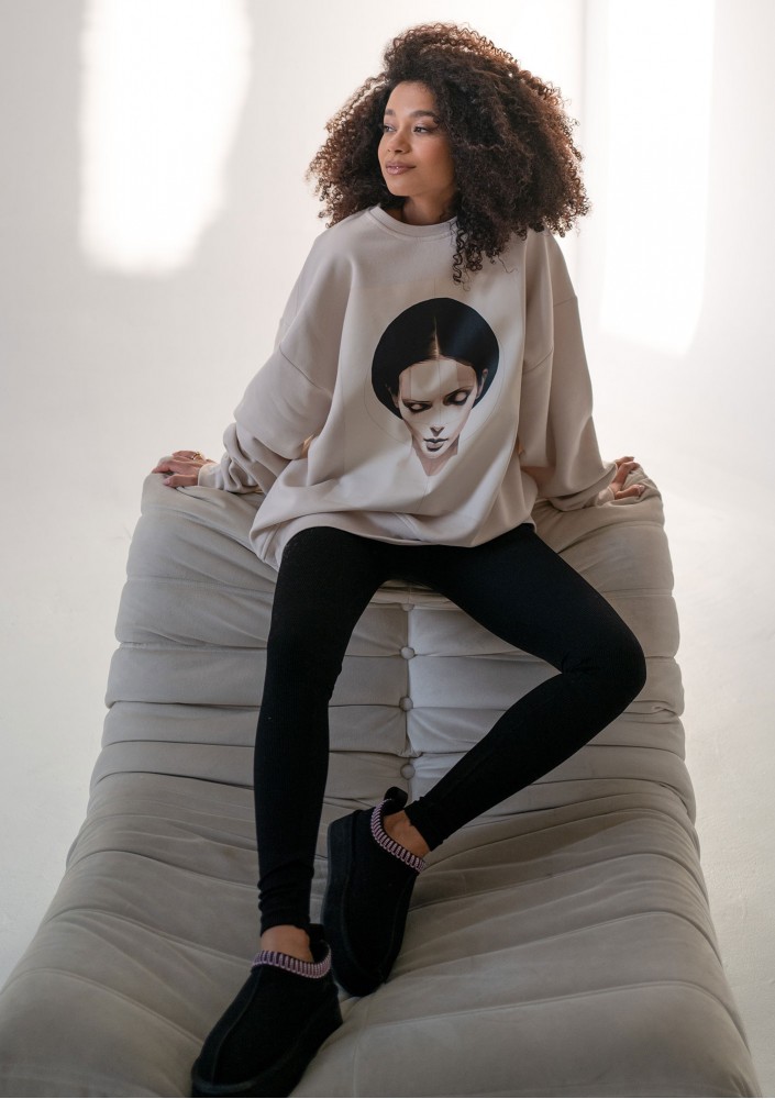 Whey - Coconut sweatshirt "Face"