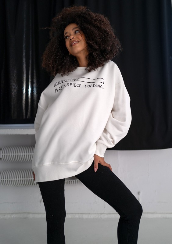 Whey - Ecru sweatshirt "Masterpiece"