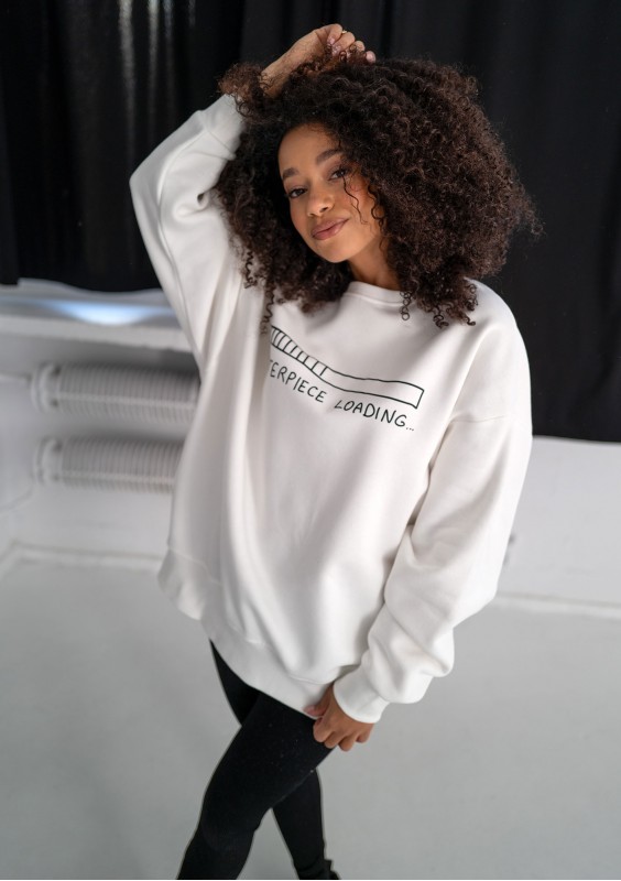 Whey - Ecru sweatshirt "Masterpiece"