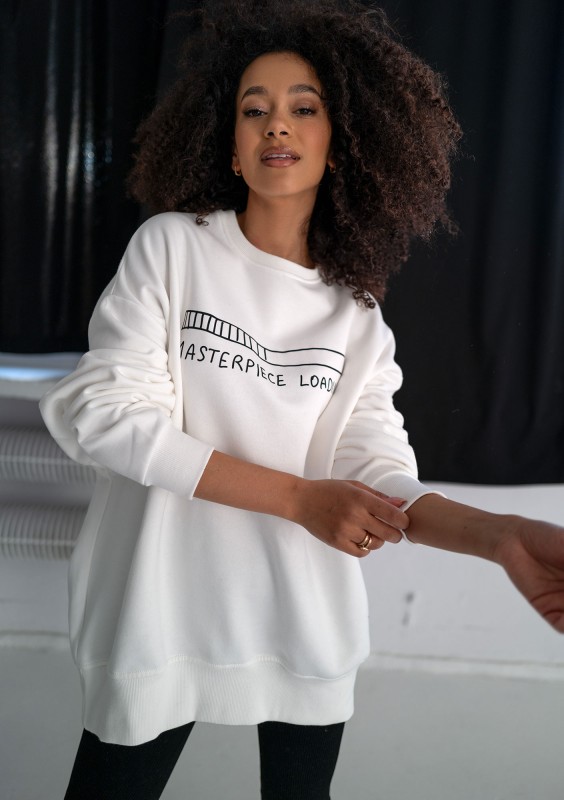 Whey - Ecru sweatshirt "Masterpiece"