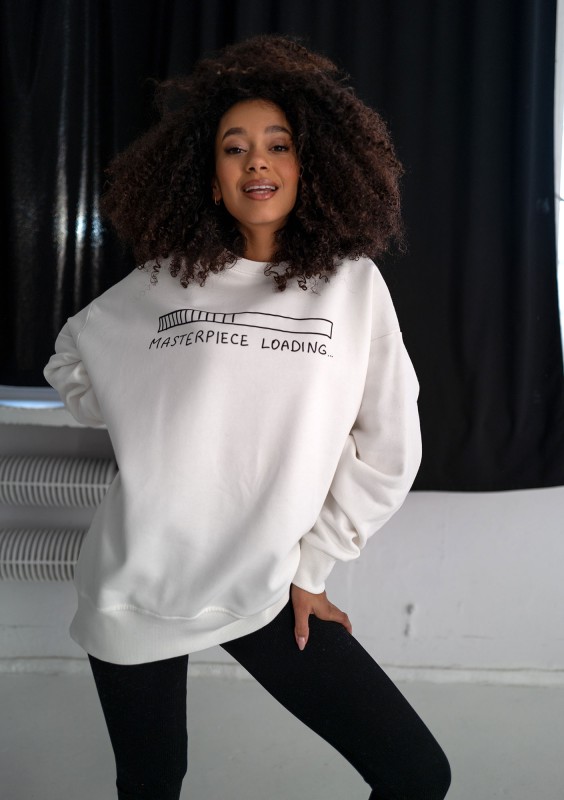 Whey - Ecru sweatshirt "Masterpiece"