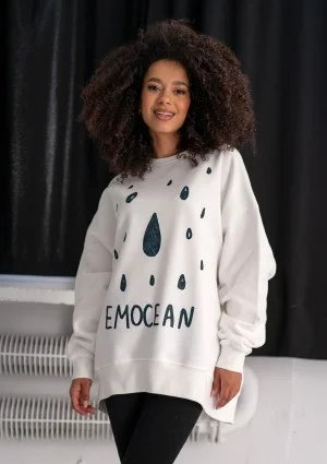 Whey - Ecru sweatshirt "Emocean"