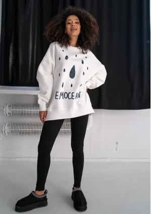 Whey - Ecru sweatshirt "Emocean"