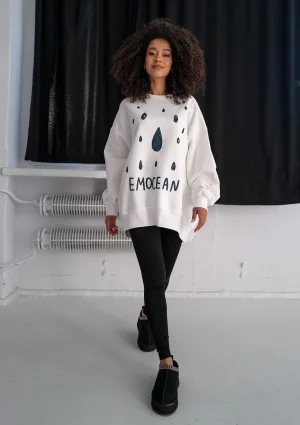 Whey - Ecru sweatshirt "Emocean"