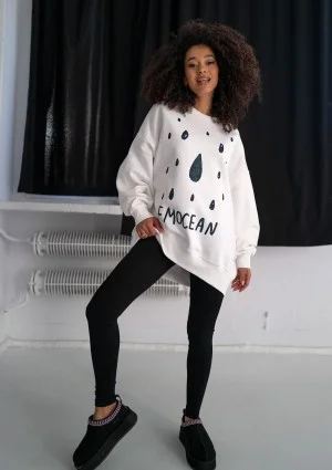 Whey - Ecru sweatshirt "Emocean"