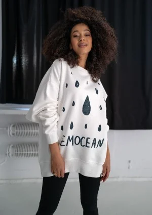 Whey - Ecru sweatshirt "Emocean"