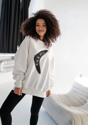 Whey - Ecru sweatshirt "Karma"