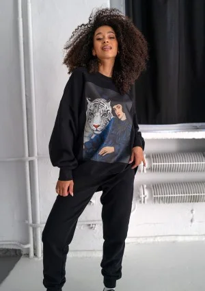 Whey - Black sweatshirt "White tiger"