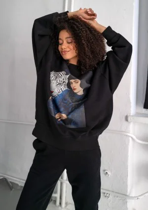 Whey - Black sweatshirt "White tiger"