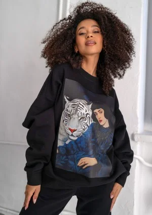 Whey - Black sweatshirt "White tiger"