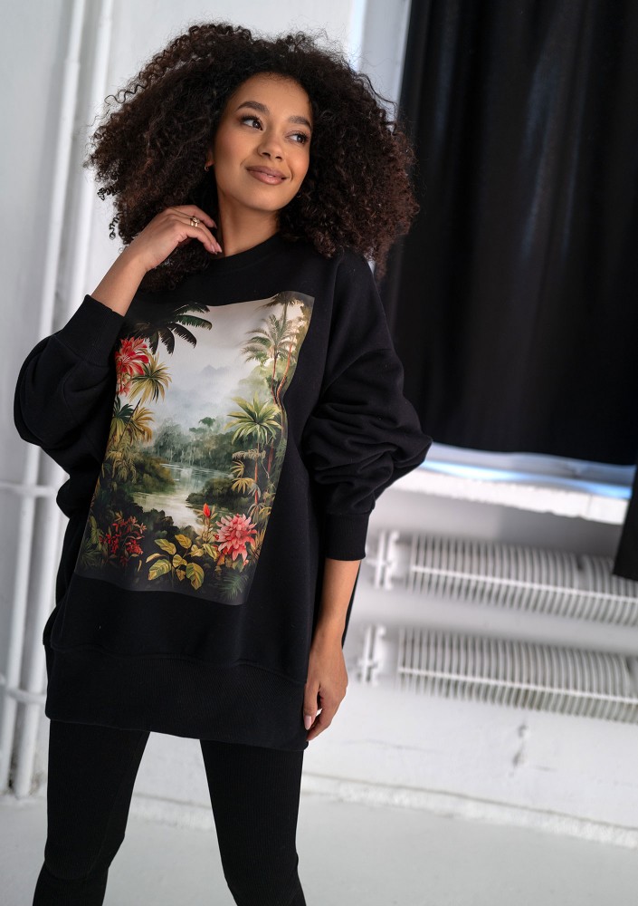 - Bluza z grafiką ''Rzeka" Black