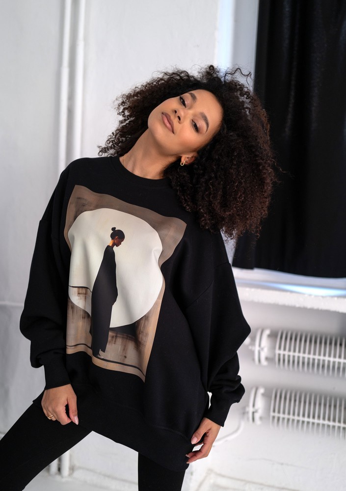- Bluza z grafiką ''Japonka" Black