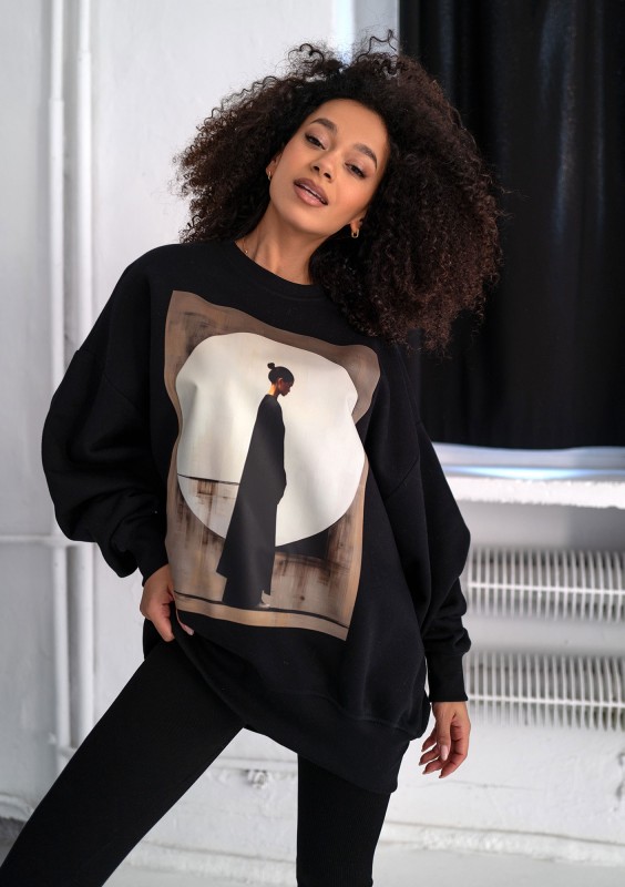 - Bluza z grafiką ''Japonka" Black