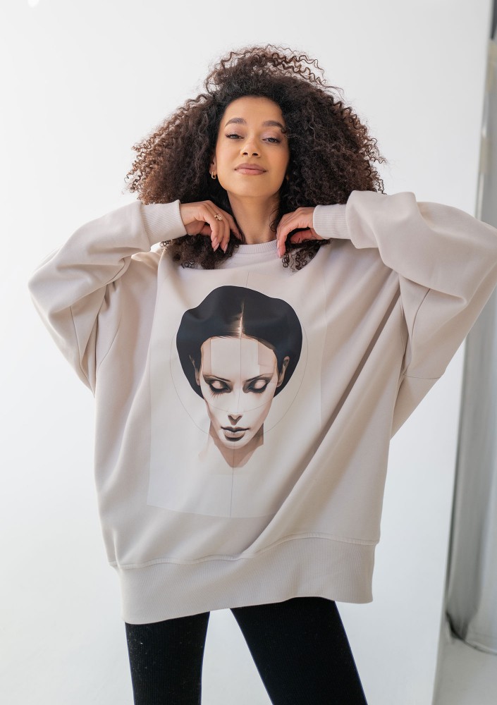 Whey - Coconut sweatshirt "Face"