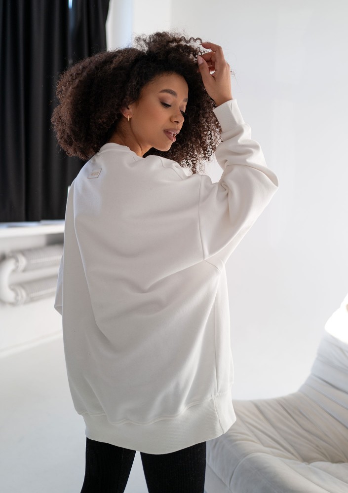 Whey - Bluza z grafiką "Emocean" Ecru