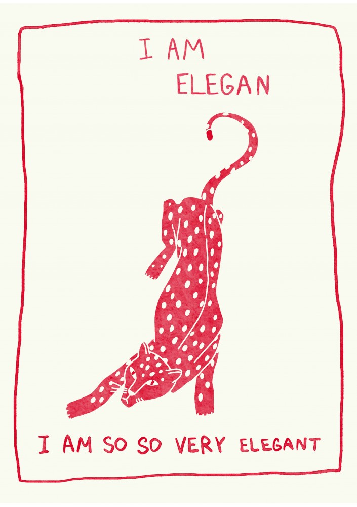 Whey - Bluza z grafiką "I am Elegan" Ecru