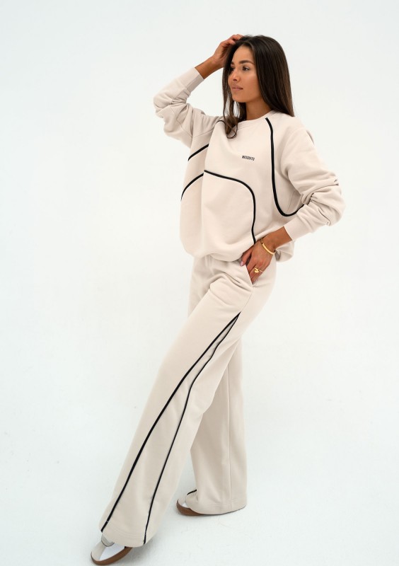 Cush - Sweatpants with trims Coconut