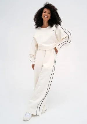 Cody - Ecru sweatshirt with trims